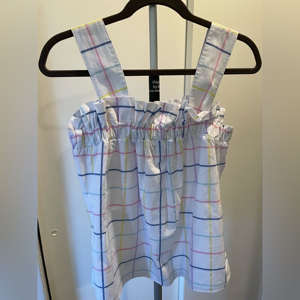 The Beaufort Bonnet Company TBBC Laynes Windowpane Summer Top Size XS